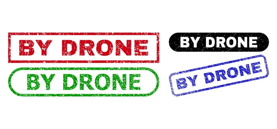 BY DRONE Rectangle Watermarks Using Distress Surface Stock Illustration