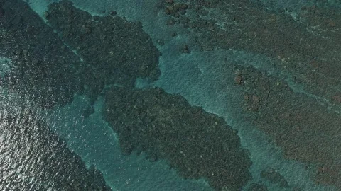 Drone Reef over Ocean Stock Footage 114349015