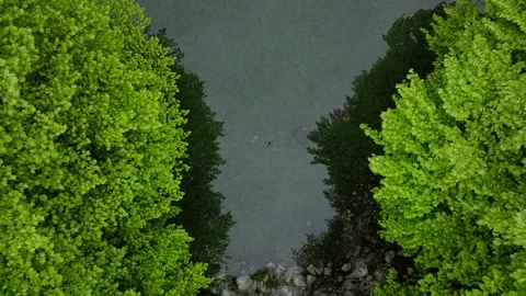 Drone reflection in the lake water, Stock Footage 249999686
