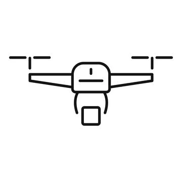 Drone relocation icon, outline style Stock Illustration