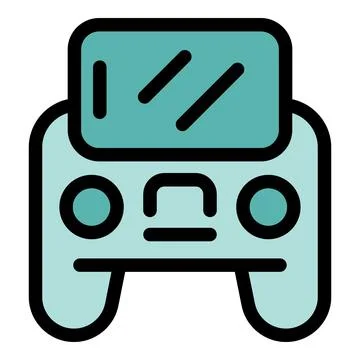 Drone remote control with display showing signal strength Stock Illustration