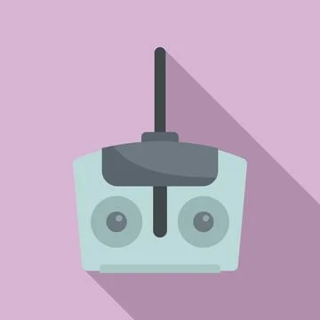 Drone remote control icon, flat style Stock Illustration