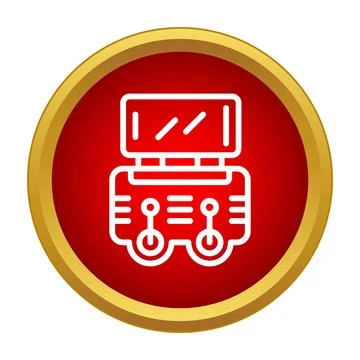 Drone remote control icon on red button Illustrazione stock