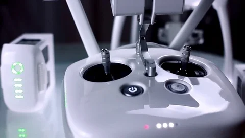 Drone remote Controller and batteries Stock Footage 72961627