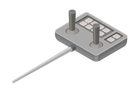 Drone Remote Controller or Control Panel with Stick and Keypad Vector Isometric Illustrazione stock