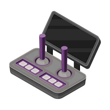 Drone Remote Controller or Control Panel with Stick, Display and Keypad Vector Stock Illustration