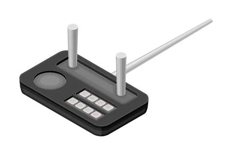 Drone Remote Controller or Control Panel with Stick and Keypad Vector Isometric 스톡 일러스트