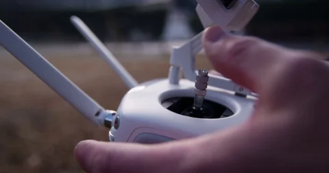 Drone remote controller slowmotion Stock Footage 71350722