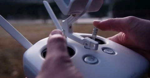 Drone remote controller slowmotion Stock Footage 71351072