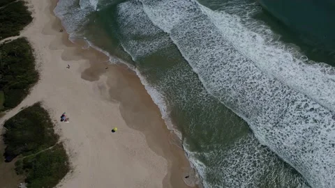 Drone revealing a beautiful reserved beach on the coast of brazil Stock Footage 229851780