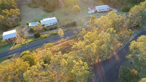 Drone Revealing Sunset Stock Footage 78233981