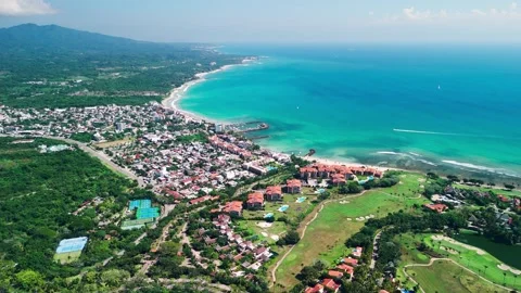 Drone Reveals the Town of Punta Mita, Nayarit. Mexico Stock Footage 295798792