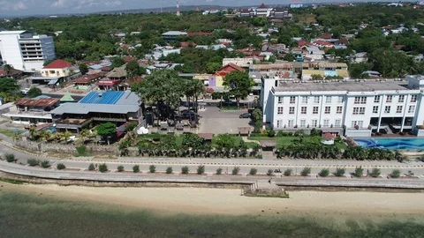 Drone right to left view of Hotel on the Rock Kupang Stock Footage 89875471
