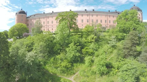 Drone rise over castle Stock Footage 58051294