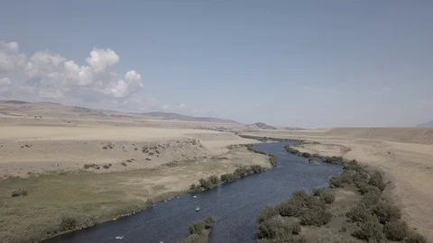  Drone Rise River Mountains Stock Footage 92430945