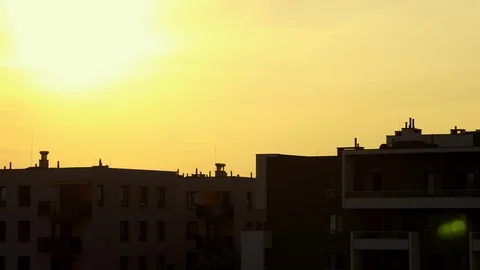 The drone rises above the blocks of flats in Warsaw. Stock Footage 107628459