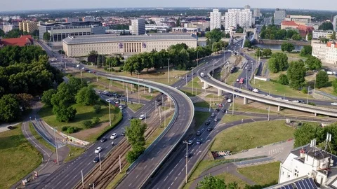 The drone rises above the crossroad. Stock-Footage 108400809