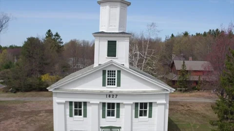 A Drone Rises In Front Of An Old Church Stock Footage 329653103