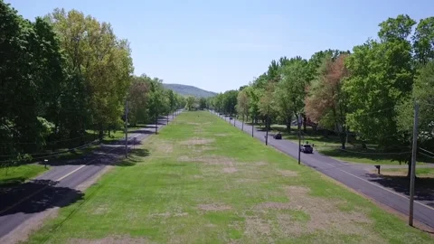 A Drone Rises Over Hadley, Massachusetts Stock Footage 329773745