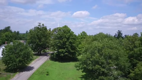 A Drone Rises Over New Salem, Massachusetts In Summer. Stock Footage 329713481