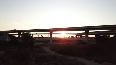 Drone Rises To Sunset Stock Footage 123451240