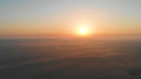 Drone Rises Up While Sunset Stock Footage 130072728