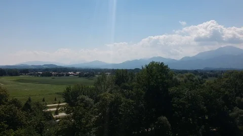 Drone rising with alps in the background 库存影片 97485900