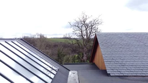 Drone rising up and over the Reception of Enterkine House Hotel Ayr Video stock 233376046