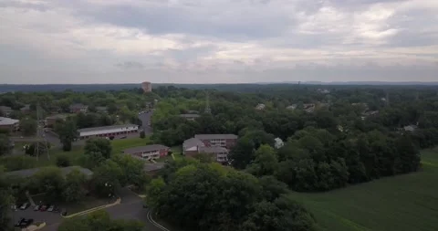 Drone rising over apartment complex and street Video stock 144063879