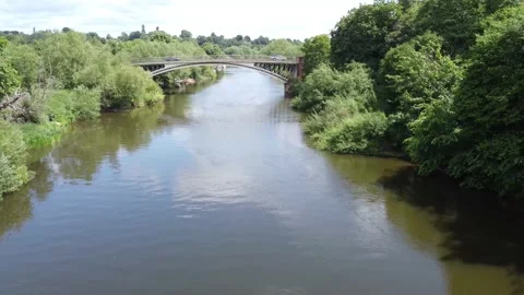 Drone rising River Stock Footage 195956775
