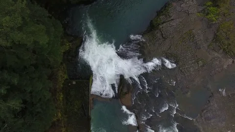 Drone Rising Up On Top of Waterfall Video stock 84081669