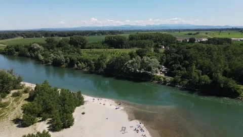 Drone on the river Stock Footage 133184921