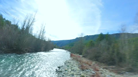 Drone in the river Stock Footage 332450508