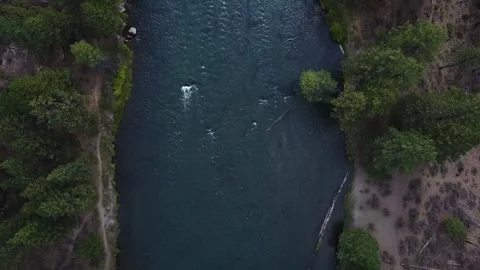Drone-River-TopDown Stock Footage 244812939