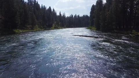 Drone-River-Upstream Stock Footage 244812928