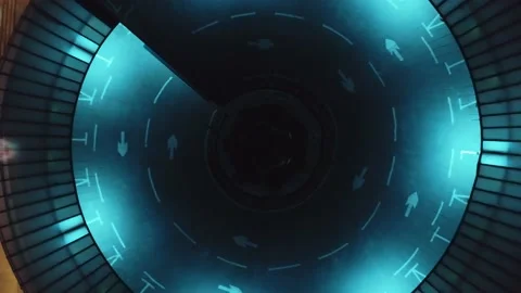 Drone rotating footage above an empty round parking garrage Stock Footage 132697980