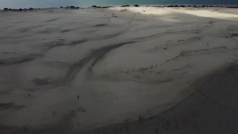 Drone Rotating Over Dune du Pilat Revealing Massive Sand Landscape Stock Footage 331661620