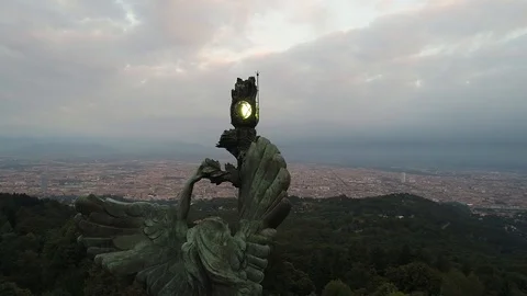Drone rotation around lighthouse statue 動画素材 119443966