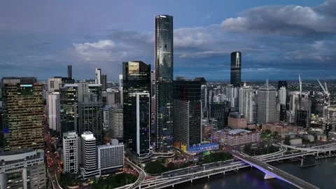 Drone rotational shot of Brisbane 'The O... | Stock Video | Pond5