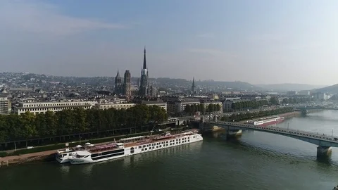 Drone - Rouen - City Stock Footage 86852218