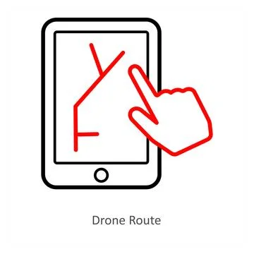 Drone route Stock Illustration