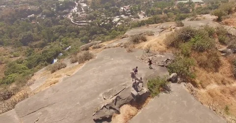 DRONE RUNNING ON MT Stock Footage 82438015