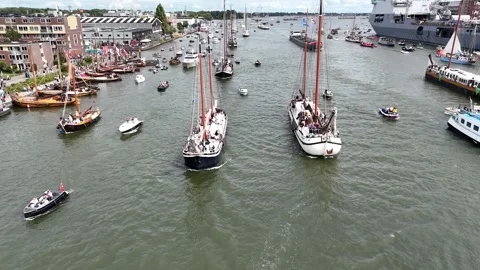 Drone of Sail 2025 Amsterdam Stock Footage 317444904