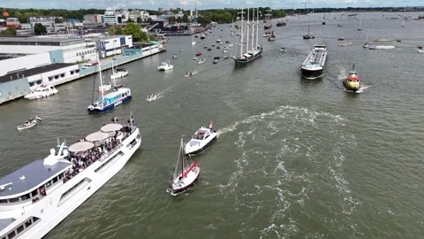 Drone of Sail 2025 Amsterdam Stock Footage 317445819