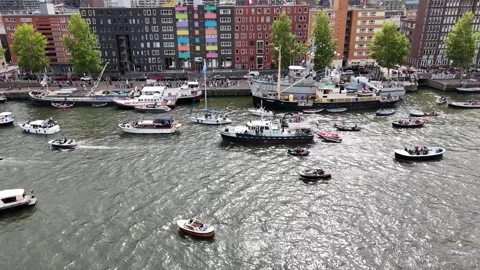 Drone of Sail 2025 Amsterdam Stock Footage 317445899