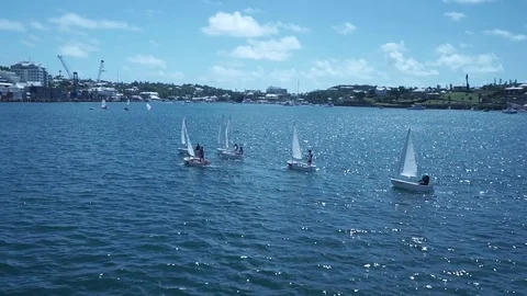 Drone Sailboats in Bermuda Stock Footage 82049738