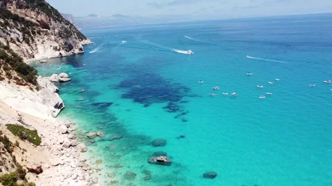 Drone on sardinia beach Stock Footage 185981334