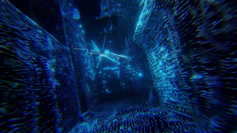 Drone Scanning Area with Blue Laser Stock Footage 292880490