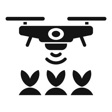 Drone scanning crops on farm for precision agriculture Illustrazione stock
