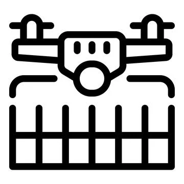 Drone scanning jail with security camera icon Stock Illustration